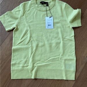 NWT Theory Short Sleeve Knit Top in Lime